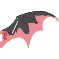 Creature Body Part, Dragon Wing 19 × 11 with Marbled Trans-Red Pattern Black