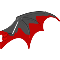 Creature Body Part, Dragon Wing 19 × 11 with Marbled Red Pattern Black