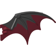Creature Body Part, Dragon Wing 19 × 11 with Marbled Black Pattern Dunkelrot