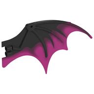 Creature Body Part, Dragon Wing 19 × 11 with Marbled Trans-Dark Pink Pattern in Black