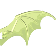 Creature Body Part, Dragon Wing 19 × 11 with Marbled Trans-Bright Green Pattern in Yellowish Green