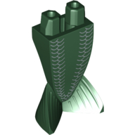 Tail, Merman / Mermaid with White Scales Print Dunkelgrün