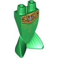 Tail, Merman / Mermaid with Gold Belt, Tan Shell print Green