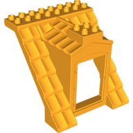 Duplo Roof Section 8 × 8 × 8, with Door Opening Bright Light Orange