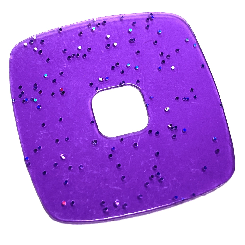 Clikits Icon Accent, Square 3 5/8 × 3 5/8 Glitter Trans-Medium Purple
