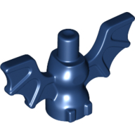 Animal Body Part, Bat Torso and Wings, with Bar Dark Blue