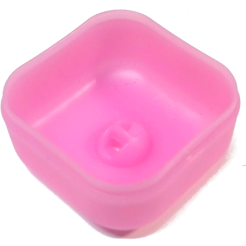 Clikits Container Box, Bottom, Square with 1 Hole Trans-Pink