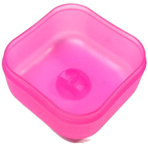 Clikits Container Box, Bottom, Square with 1 Hole Trans-Dark Pink