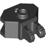 Hinge 1 × 2 Locking with 2 Fingers and Towball Socket, 7 Teeth Schwarz