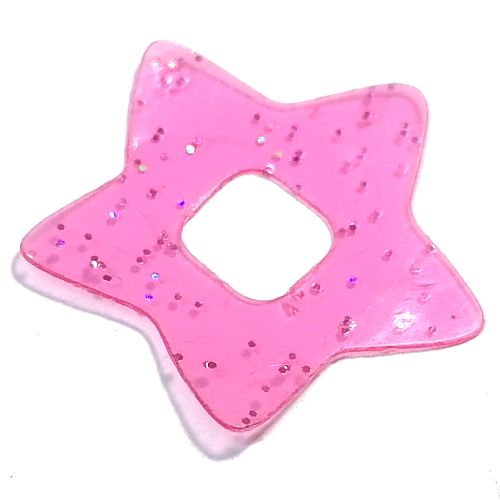 Clikits Icon Accent, Star 3 1/4 × 3 1/4 Glitter Trans-Pink