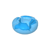 Clikits Icon, Round 2 × 2 Small with Hole [Polished] Trans-Light Royal Blue