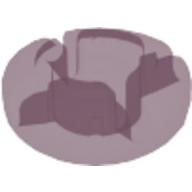 Clikits Icon, Round 2 × 2 Small with Hole [Polished] Trans-Pink
