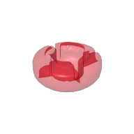 Clikits Icon, Round 2 × 2 Small with Hole [Polished] Transparent-Rot