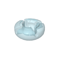 Clikits Icon, Round 2 × 2 Small with Hole [Polished] Trans-Very Lt Blue