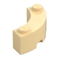 Brick Round Corner 3 × 3 Macaroni with 2 Studs Tan