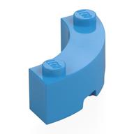 Brick Round Corner 3 × 3 Macaroni with 2 Studs Dark Azure