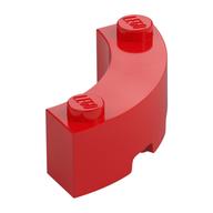 Brick Round Corner 3 × 3 Macaroni with 2 Studs Red