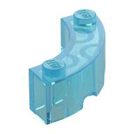 Brick Round Corner 3 × 3 Macaroni with 2 Studs Trans-Light Blue