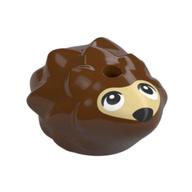 Animal, Hedgehog Baby with Tan Face Print in Reddish Brown
