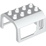 Duplo Train Locomotive Cabin Roof 2 × 4 Studs White
