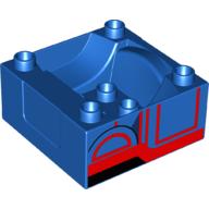 Duplo Train Cab / Tender Base With Red Door (Thomas & Friends Gordon) Print Blau