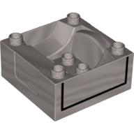 Duplo Train Cab / Tender Base with Black Lines Print Spencer Perlhellgrau