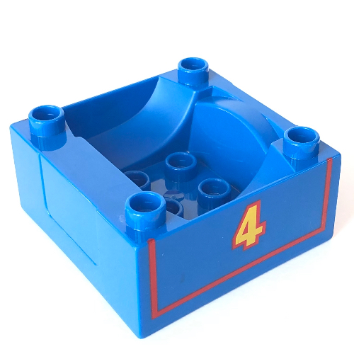 Duplo Train Cab / Tender Base with Bottom Tube, and Thomas & Friends Gordon #4 Print Blue