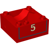 Duplo Train Cab / Tender Base Thomas & Friends James #5 Print Red