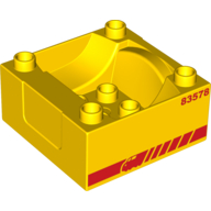 Duplo Train Cab / Tender Base with Red Train and Stripe, and '83578' Print Yellow