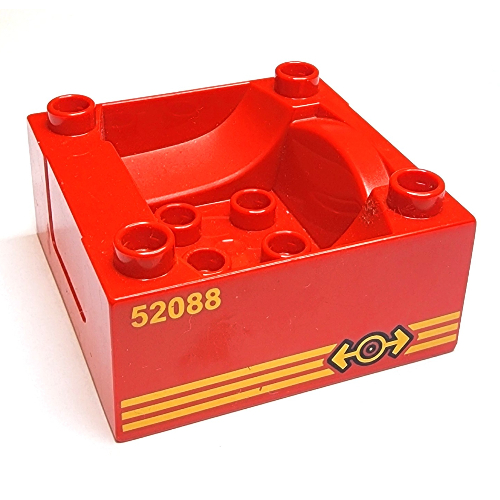 Duplo Train Cab / Tender Base with Bottom Tube and '52088' Locomotive Print Rot