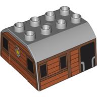 Duplo Train Cab, Upper Section with Thomas & Friends Toby Print Hellblaugrau