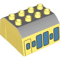 Duplo Train Cab Upper Section with Carriage Print Leuchtendes Hellgelb