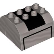 Duplo Train Cab, Upper Section with Thomas & Friends Spencer Print Pearl Light Gray