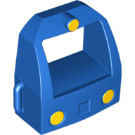 Duplo Train Locomotive Front with Three Yellow Headlights Print Blau