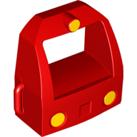Duplo Train Locomotive Front with Three Yellow Headlights Print Rot