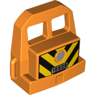 Duplo Train Locomotive Front with Silver Headlight, 10508 and V Stripes Print Orange