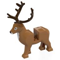 Animal, Reindeer with Dark Brown Antlers, White Front Mittelnougat