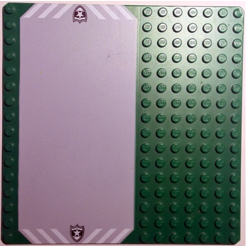Baseplate 16 × 16 Road / Driveway with Police White Star Badge Print Green