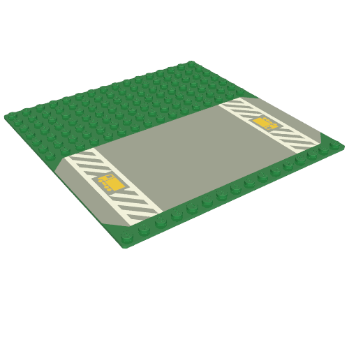 Baseplate 16 × 16 Road / Driveway with Yellow Truck Print Green