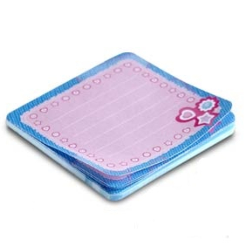Clikits Memo Pad with Pink with Dotted Lines and Blue Border, Heart, Star, and Flower Print [Keine Farbe/Beliebige Farbe]