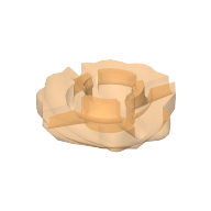 Clikits Icon, Shell 2 × 2 with Hole Trans-Flame Yellowish Orange