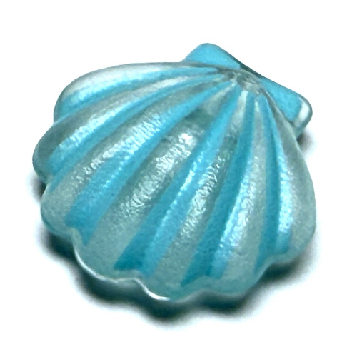 Clikits Icon, Shell 2 × 2 with Pin, Sky Blue Highlights Print Trans-Very Lt Blue