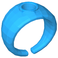 Clikits Ring, Wide Band with Hole in Top Trans-Light Royal Blue