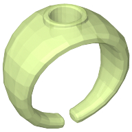 Clikits Ring, Wide Band with Hole in Top Trans-Light Bright Green