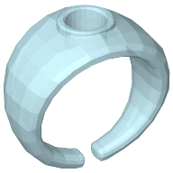 Clikits Ring, Wide Band with Hole in Top Trans-Very Lt Blue