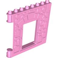 Duplo Building Wall 1 × 8 × 8 with Door Opening - Castle Bright Pink