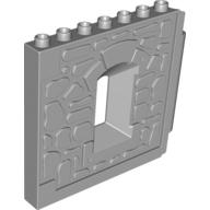 Duplo Building Wall 1 × 8 × 8 with Window Opening - Castle Light Bluish Gray
