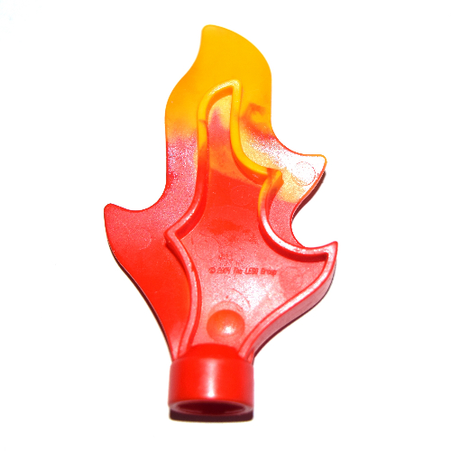 Duplo Wave (Fire, Water, Flame) 2 × 1 × 5 with Marbled Bright Light Orange Tip Red