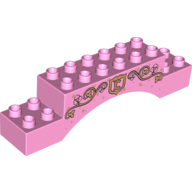 Duplo Brick 2 × 10 × 2 Arch with Gold Vines with Leaves and 'C' in Shield print Leuchtrosa
