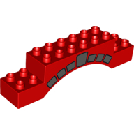 Duplo Brick 2 × 10 × 2 Arch with Dark Bluish Grey Stone Arch Print Rot
